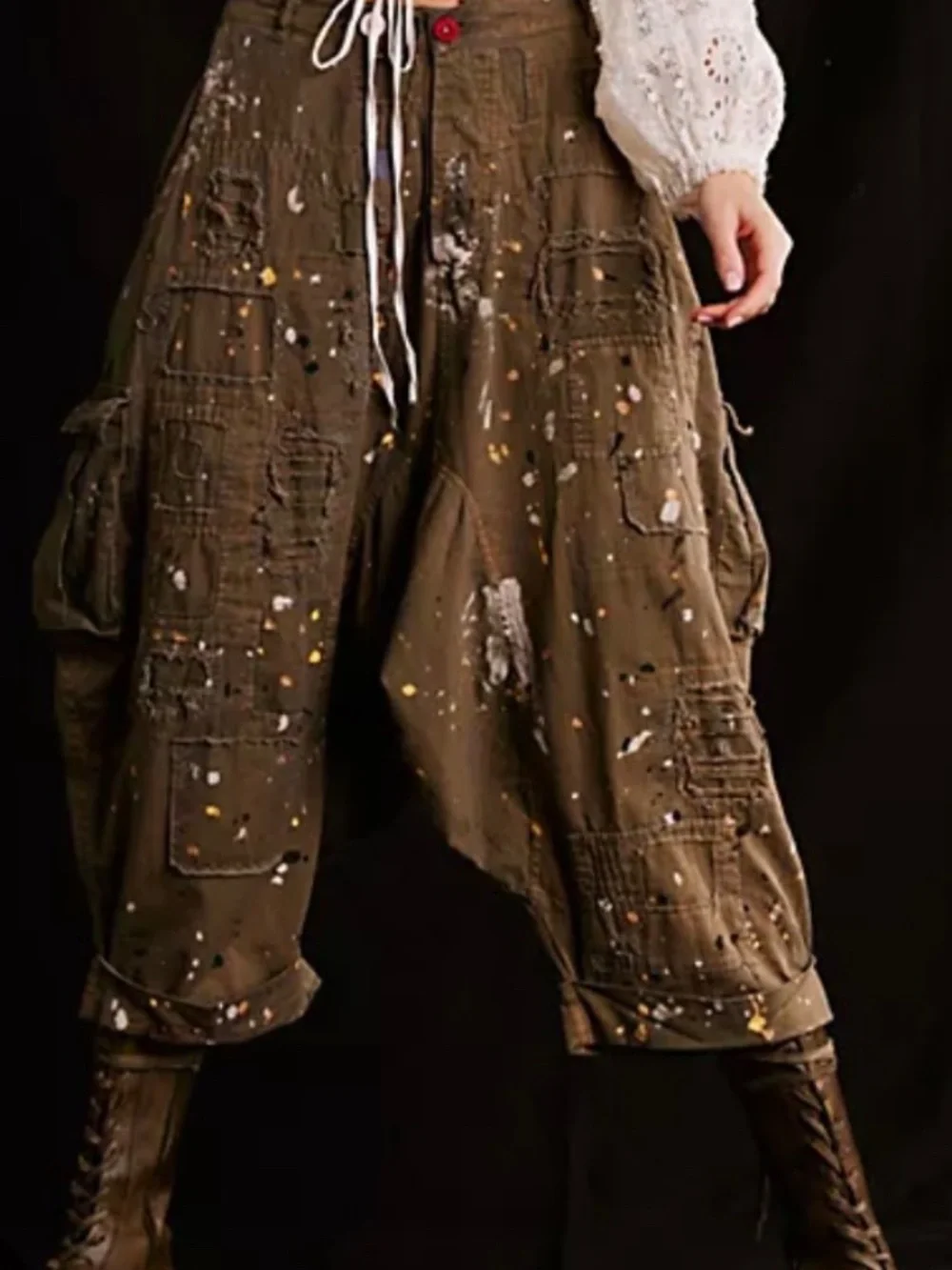 NWT- Magnolia Pearl Thomas Cargo Trousers in Peace - Picture 7 of 10